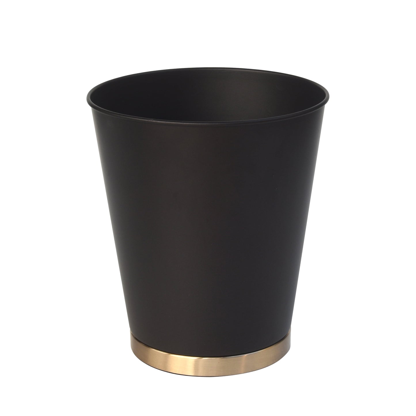Two-Tone Metal Wastebasket, Bronze