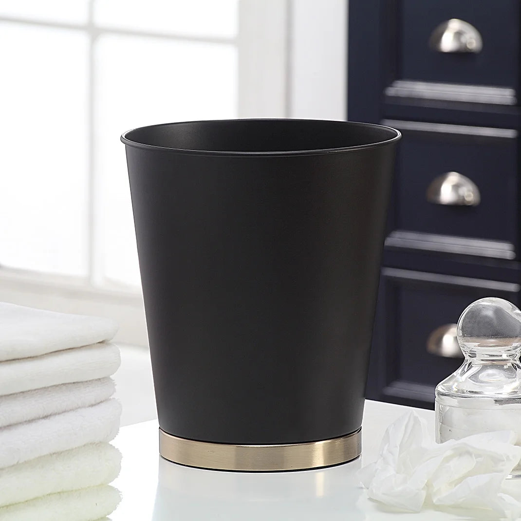 Two-Tone Metal Wastebasket, Bronze