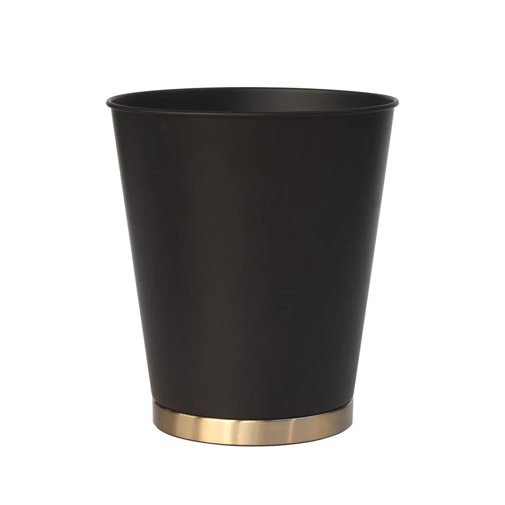 Two-Tone Metal Wastebasket, Bronze