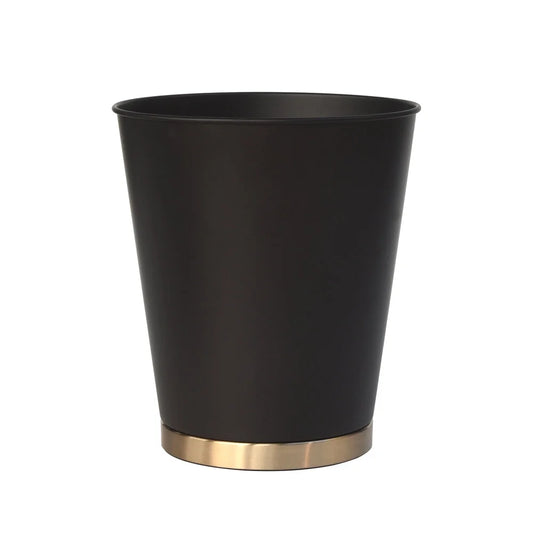 Two-Tone Metal Wastebasket, Bronze