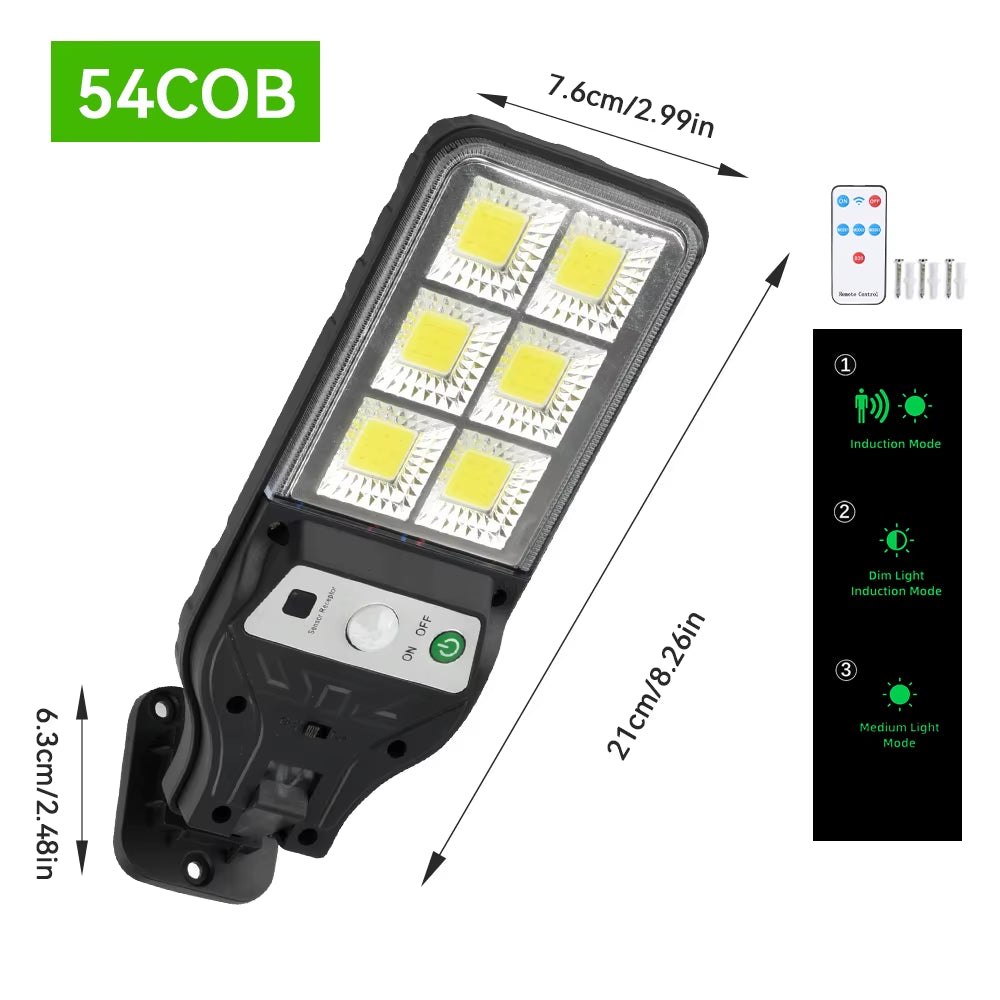 Wall Lamp, Solar Lamp, Lighting Mode, Motion Sensor Lamp Outdoor 9-Grid Cob Solar Wall Lamp Garden Wall Courtyard Path Lighting