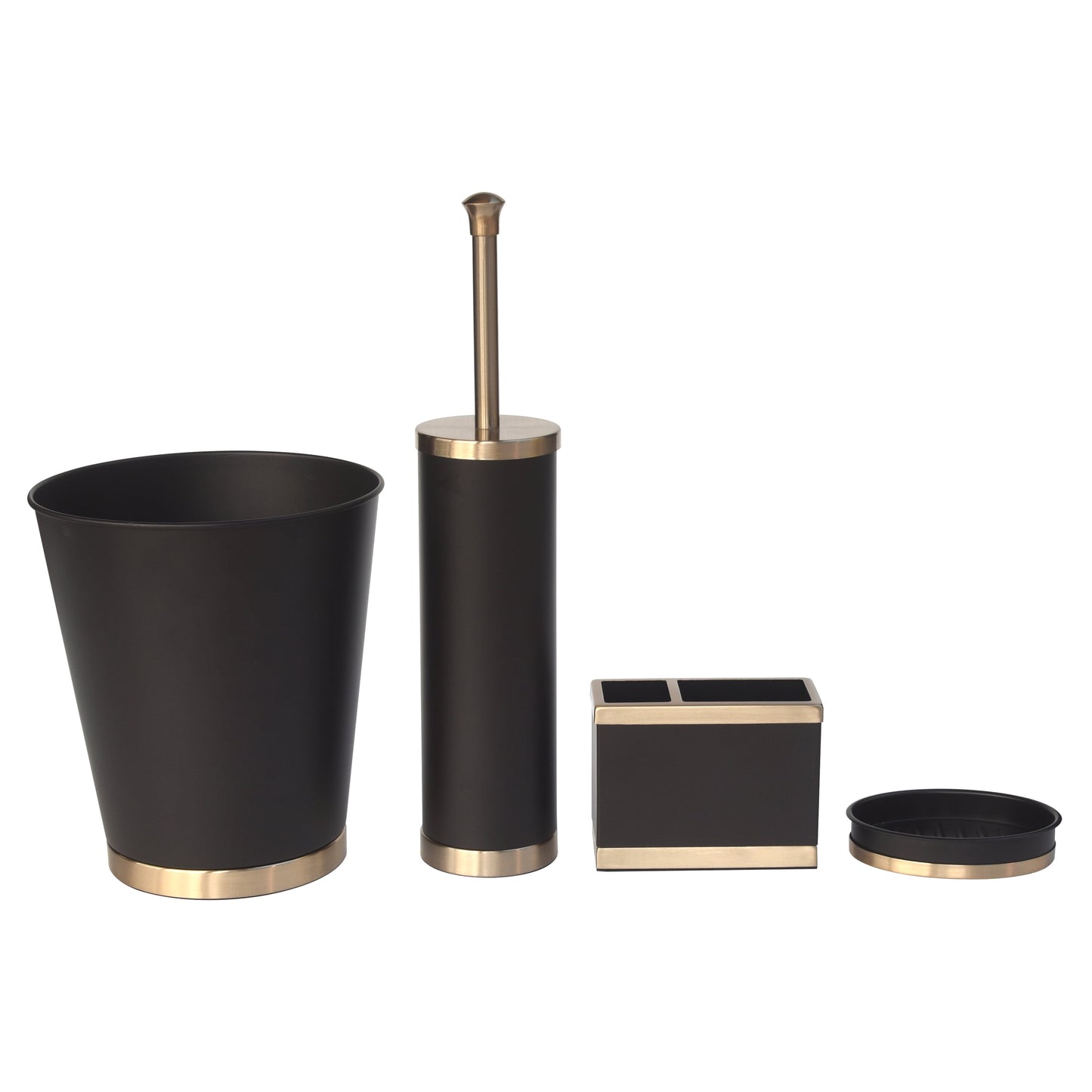 Two-Tone Metal Wastebasket, Bronze