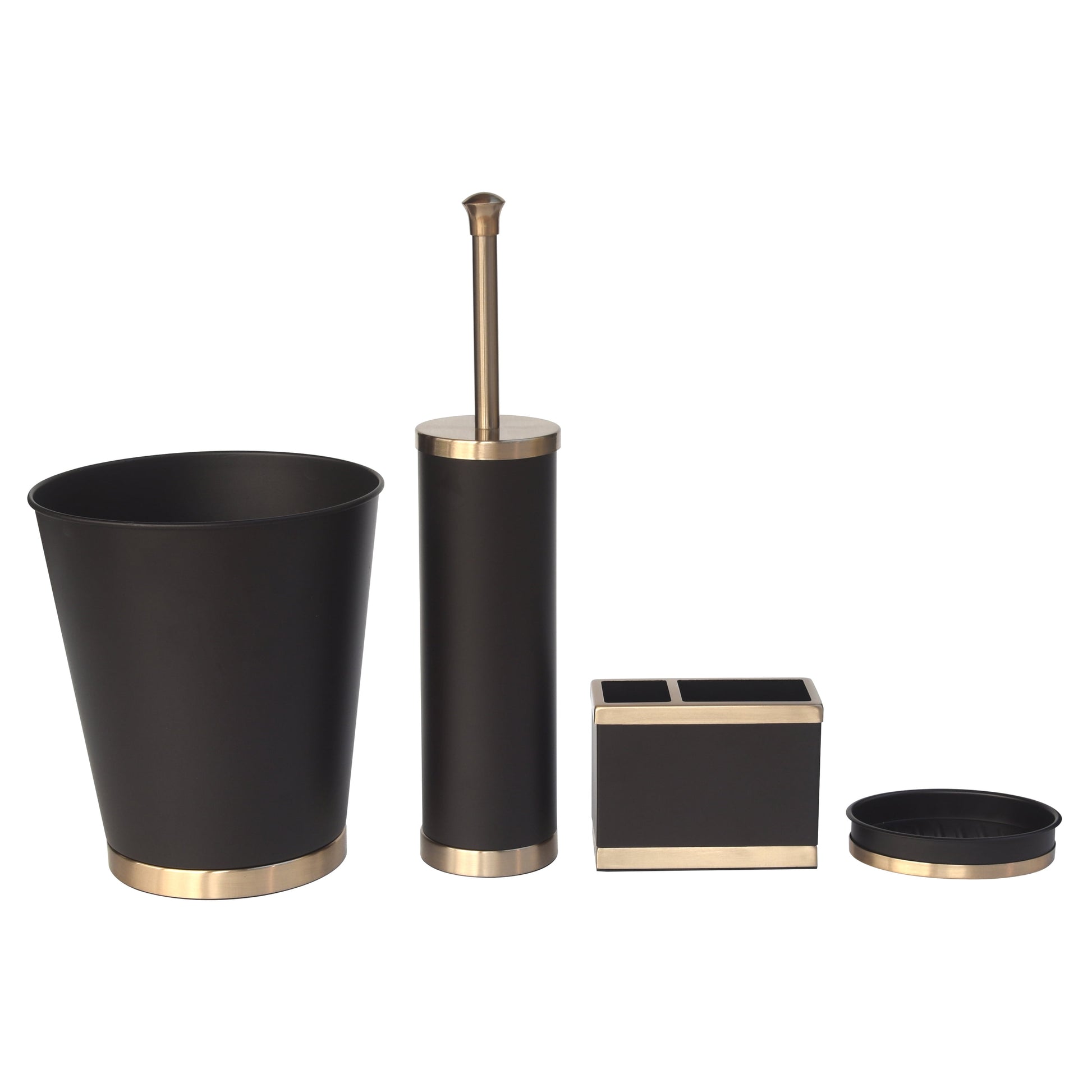 Two-Tone Metal Wastebasket, Bronze