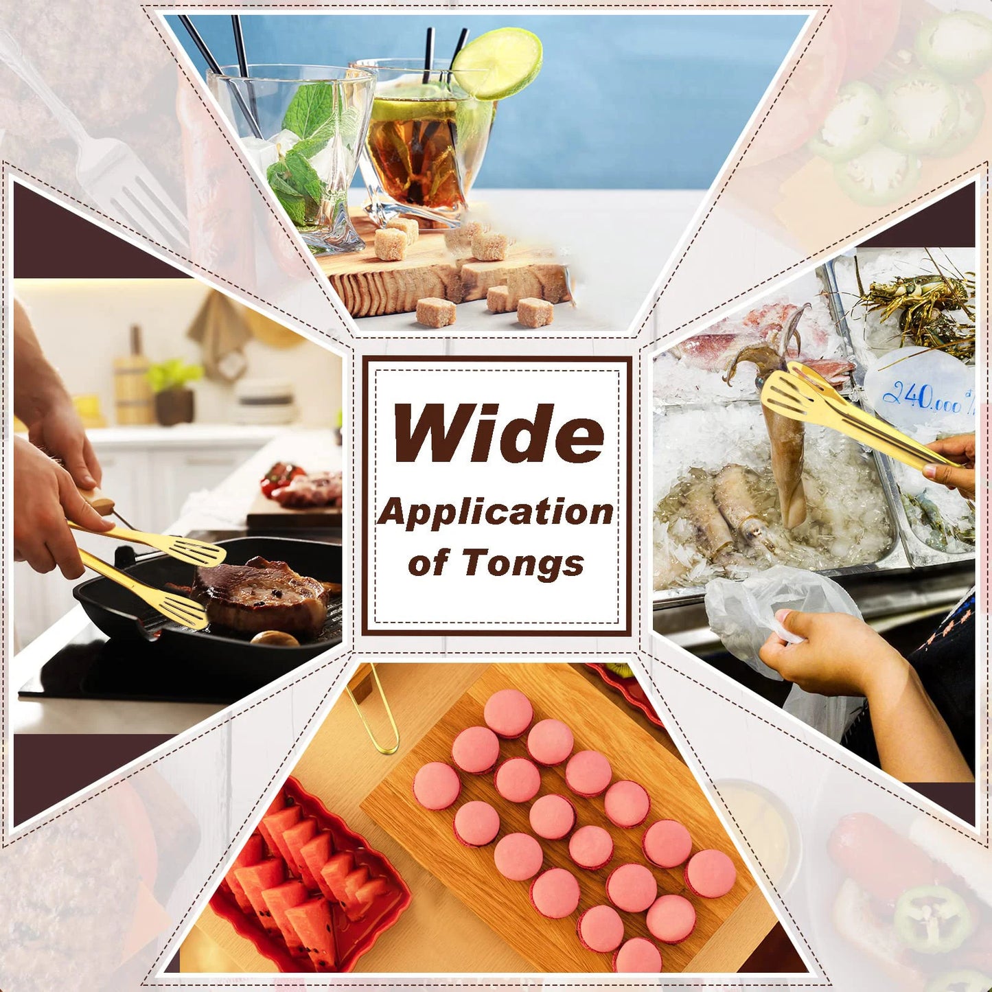 Stainless Steel Bread Clip Steak Clip Food Tongs Gold and Silver Cooking Utensils Kitchen Accessories Cake Bread Grill Clip